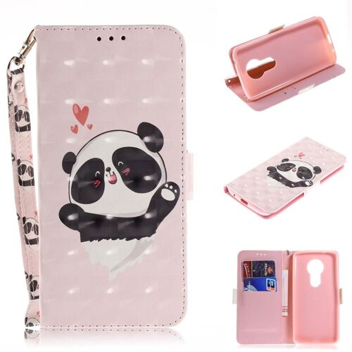 Motorola Moto E5 Plus Coque, SATURCASE Beau 3D Motif PU Cuir Magnétique Flip Portefeuille Support Porte-carte Protecteur Coque Housse Étui avec Dragonne pour Motorola Moto E5 Plus (TD-9)