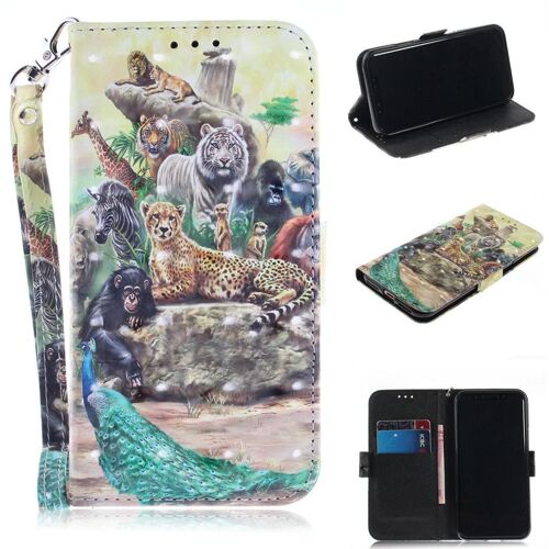 Apple Iphone X / Xs Coque, Saturcase Beau 3d Motif Pu Cuir Magnétique Flip Portefeuille Support Porte-Carte Protecteur Coque Housse Étui Avec Dragonne Pour Apple Iphone X / Xs (Td-12)