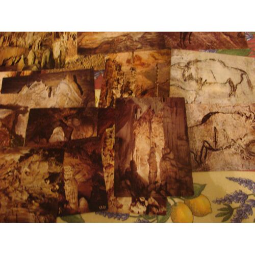 Carte Postale, Lot De 15 Cartes Postales Merveilles De La Nature, Stalagmites, Stalactites, Dessins Dans Grottes