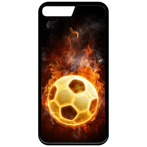 Coque - Foot flamme - compatible avec apple iPhone 7+ - Plastique - bord Noir