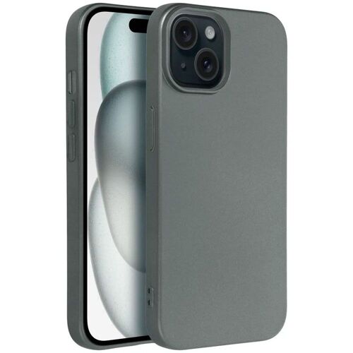 Coque Souple En Gel Gris Effet Métallisé Pour Iphone 15