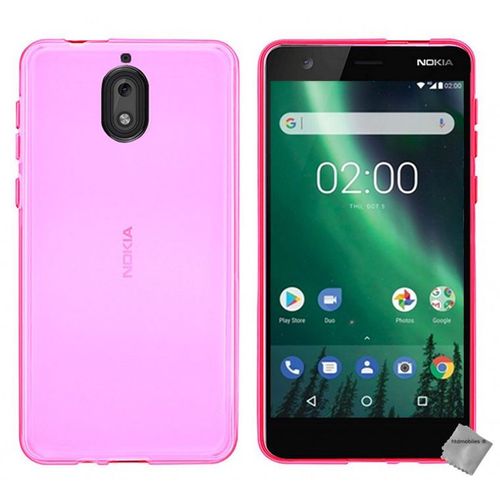 Housse Etui Coque Pochette Silicone Gel Fine Pour Nokia 3.1 (2018) + Verre Trempe - Rose