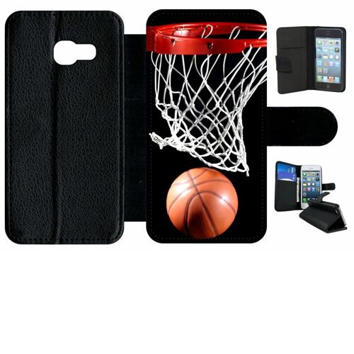 Etui À Rabat Galaxy A3 (2017) - Basket Ball - Simili-Cuir - Noir