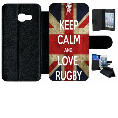 Etui À Rabat Galaxy A3 (2017) - Rugby England - Simili-Cuir - Noir