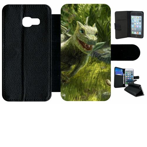 Etui À Rabat Galaxy A3 (2017) - Bébé Dragon - Simili-Cuir - Noir