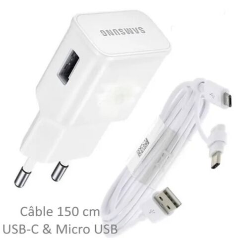 Pour Oppo - Adaptateur Prise Chargeur Secteur Samsung Original Origine compatible Oppo A2 A3s A5s A7 A12 A15 A16 A17 A18 A31 A37 A38 A52 A53 A54 A55 A57 A58 A71 A74 A76 A77s A78 A79 A83 A92 A95 A96