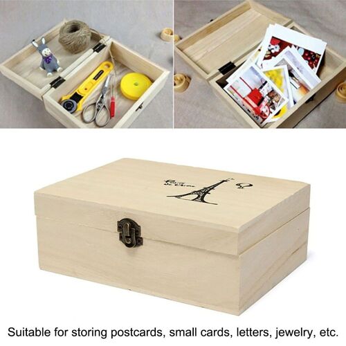 Xm Boîte De Rangement En Bois Naturel Boîte De Cadeau En Bois Massif à Rabat Rectangulaire Couleur Journal De Couleur Boîte De Rangement Pour Bijoux Artisanaux Faits à La Main Organisateur De Mallette Pour Bijoux