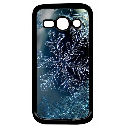 Coque Pour Smartphone - Flocon De Neige Eau - Compatible Avec Samsung Galaxy Ace 3 - Plastique - Bord Noir