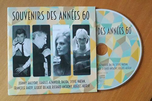 Cd 23 Titres "Souvenirs Des Annees 60" Avec Serge Gainsbourg Dalida Johnny Hallyday Sylvie Vartan Francoise Hardy Becaud Nougaro Piaf Aznavour Sacha Distel Guy Beart Hugues Aufray Henri Salvador Brel