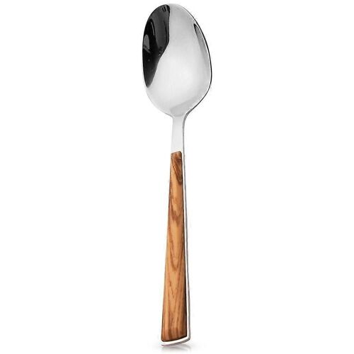 Cuillère en acier inoxydable 20,5 cm avec imitation bois, passe au lave-vaisselle