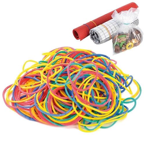Élastiques colorés 200 pcs pour le stockage et l'organisation