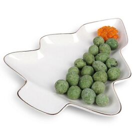Assiette de sapin de Noël en porcelaine avec détails dorés ¿ Parfaite pour Noël !