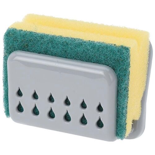 Porte-éponge à vaisselle gris pratique avec ventouse