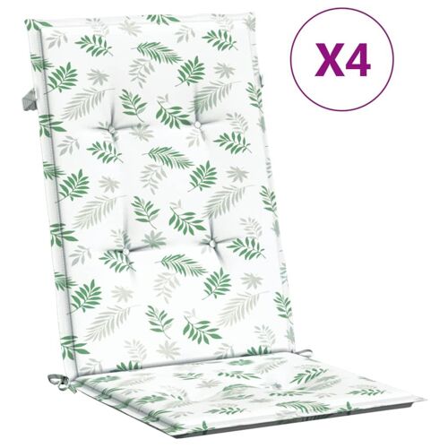 Coussins De Chaise À Dossier Haut 4 Pcs Modèle De Feuille Tissu