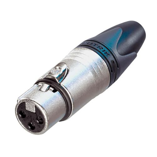 Connecteur de câble femelle à 3 broches avec boîtier en nickel et connecteurs en argent