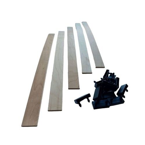Ebac - 5 lattes + embouts - 580x53x8 mm - spécial bz / clic clac - Marron