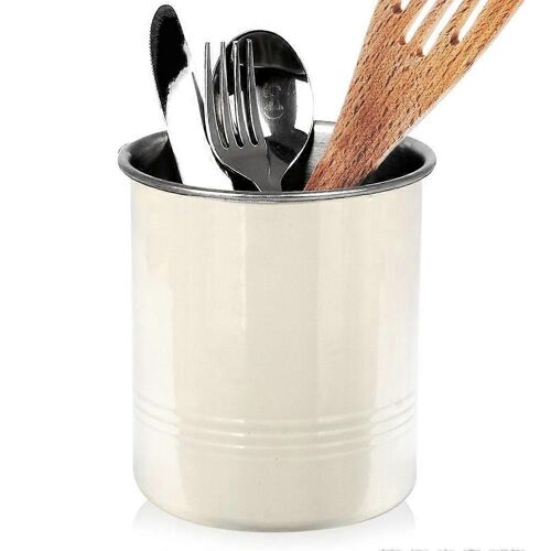 Range-couverts en acier inoxydable avec partie extérieure beige