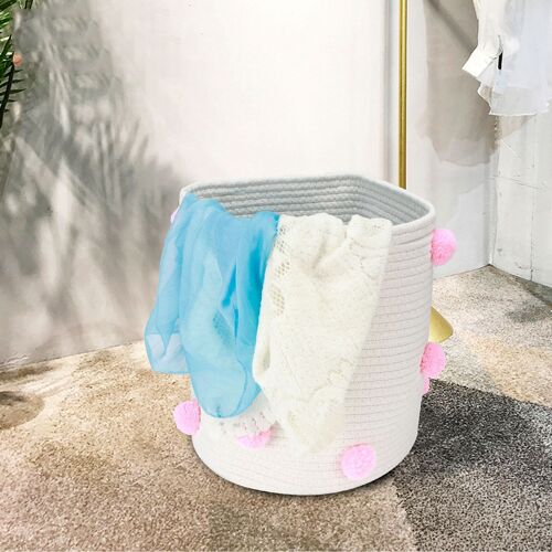 Panier De Rangement Décoratif En Corde De Coton, Panier De Rangement Pour Jouets D'Enfants, Panier De Décoration De Sol De Salon