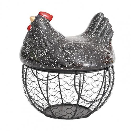 Panier De Rangement En Fer Céramique En Forme De Poule, Boîte à Fruits, Organisateur D'Articles Divers Pour La Maison