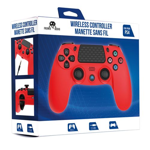 Manette Sans Fil - Rouge - Ps4 - Prise Jack
