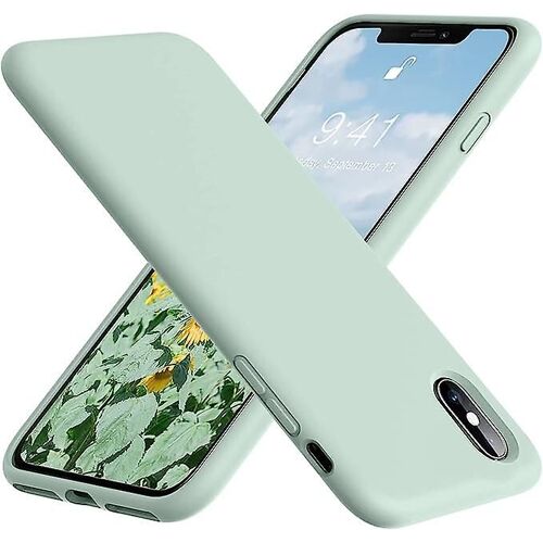 Coque IPhone 13, silicone liquide souple, caoutchouc ultra-fin, protection de tout le corpsVert clair