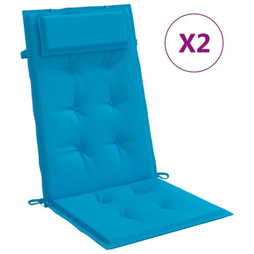 Coussins De Chaise À Dossier Haut Lot De 2 Bleu Clair