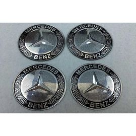 Autocollant De Moyeu Modifié, Autocollant De Couvercle De Moyeu, Couvercle De Moyeu De 65 Mm - Mercedes-Benz Noir (Pack De Quatre)