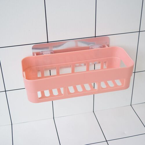 Rangement Mural Étagère Multifonction Pour Salle De Bain Paniers De Bain, Égouttoir, Organisateur De Cuisine, Accessoires Avec Film Adhésif