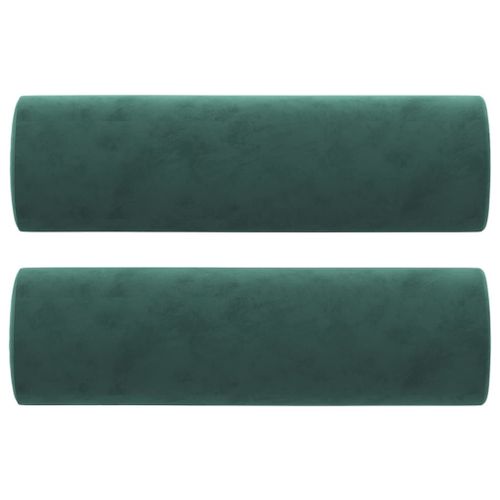 Coussins Décoratifs 2 Pcs Vert Foncé Ø15x50 Cm Velours
