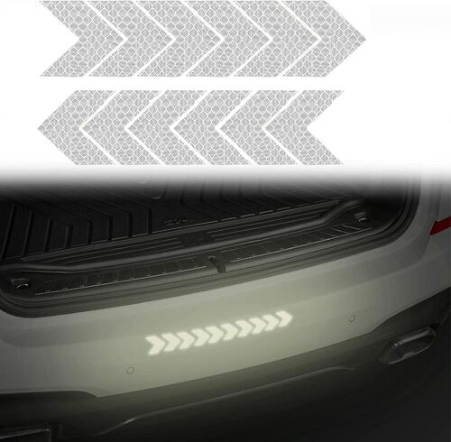 Jusch Autocollant Réfléchissant Universel De Voiture Super Réfléchissant Autocollants Latéraux De Pare-Chocs Flèche Anti-Collision Bandes Autocollants Réfléchissants D¿Avertissement, Motos