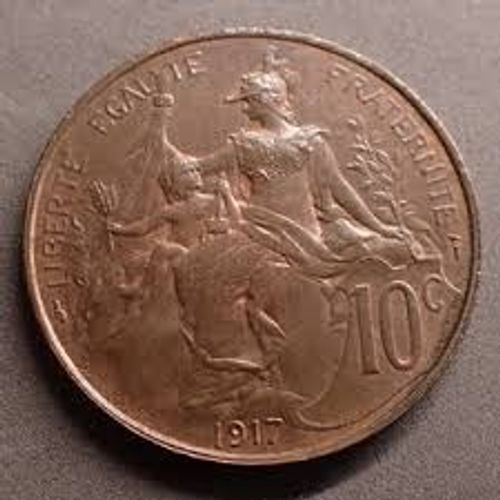 France = Pièce De 10 Centimes , Dupuis , En Bronze , Année 1917