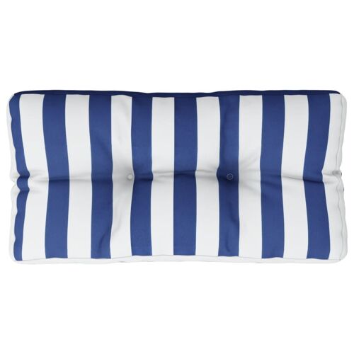 Coussin De Palette Rayures Bleues Et Blanches 80x40x12 Cm Tissu