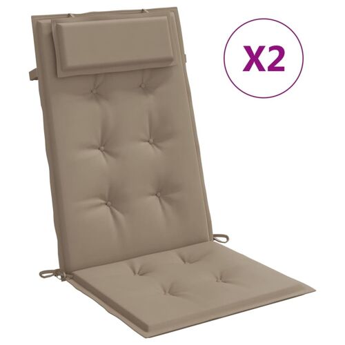 Coussins De Chaise À Dossier Haut Lot De 2 Taupe Tissu Oxford