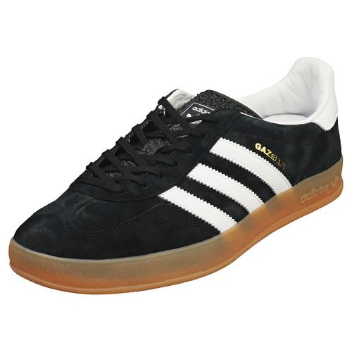 Adidas Gazelle Indoor Baskets Décontractées En Cuir Et Synthétique Noir Blanc