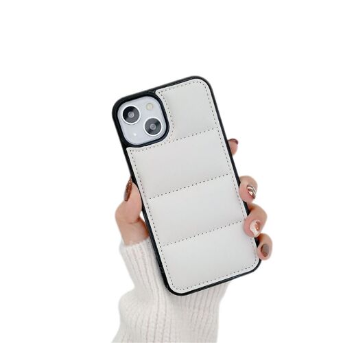 Apple Iphone 12pro Darbeye Dayankl Tpu Pu Deri Klf Pc Koruyucu Klf Telefon Klf Ile Ime Klf-Beyaz