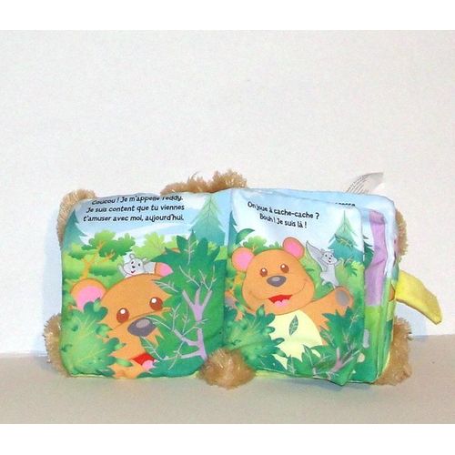 L'ours Teddy Joue Mon Premier Livre Peluche Doudou Vibrant Softplay Edition Hemma 22cm