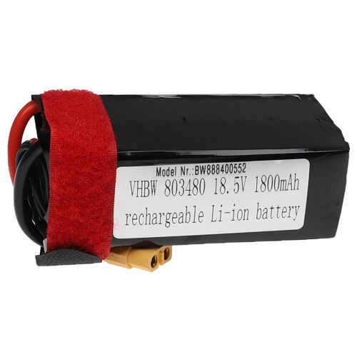 Vhbw Batterie Compatible Avec Xt60 Connecteur Pour Modéle Rc Par Ex. Voiture De Course, Avion (1800mah, 18,5v, Li-Polymère, 91 X 36 X 43 Mm)-Vhbw