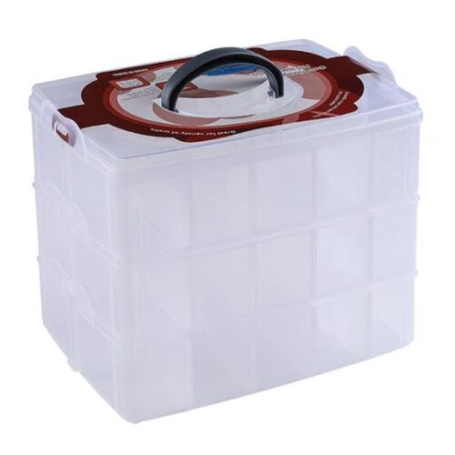 Boîte De Rangement En Plastique Transparent À 30 Grilles, Boîte De Rangement Pour Anneaux De Jouets, Présentoir De Bijoux, Étui De Maquillage, Support Artisanal, Bande Washi