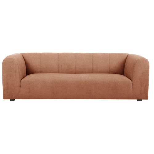 Canapé Design En Tissu Effet Velours Terracotta 3-4 Places Oliveiro