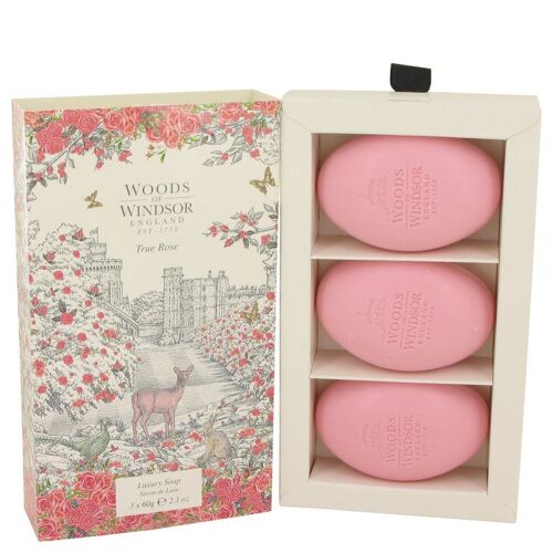 True Rose By Woods Of Windsor Three 2.1 Oz Luxury Soaps 2.1 Oz 