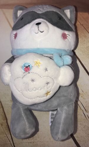 Doudou Musical Raton Laveur Gris Mots D'enfants Peluche Boite A Musique