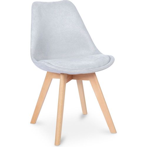 Chaise De Salle À Manger Scandinave Rembourrée Gris Clair