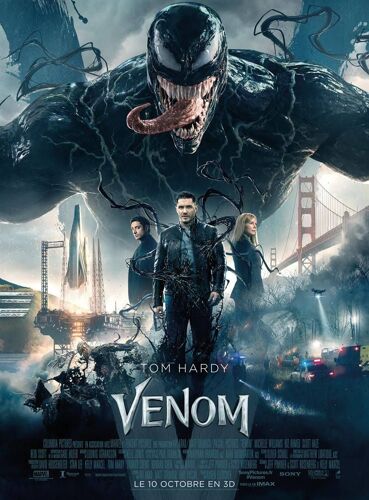 Venom - Véritable Affiche De Cinéma Pliée - Format 40x60 Cm - De Gilles De Ruben Fleischer Avec Tom Hardy, Michelle Williams, Riz Ahmed - 2018