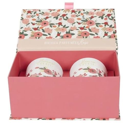 Coffret 2 Bougies Parfumées "maman Chérie" 8cm Rose - Paris Prix