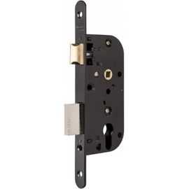 Modèle D35 - Serrure À Encastrer Avec Passage De Cylindre (Non Fourni) Pour Porte D'Entrée/Bureau/Service - Noir,Axe À 40Mm,Têtière Bouts Ronds
