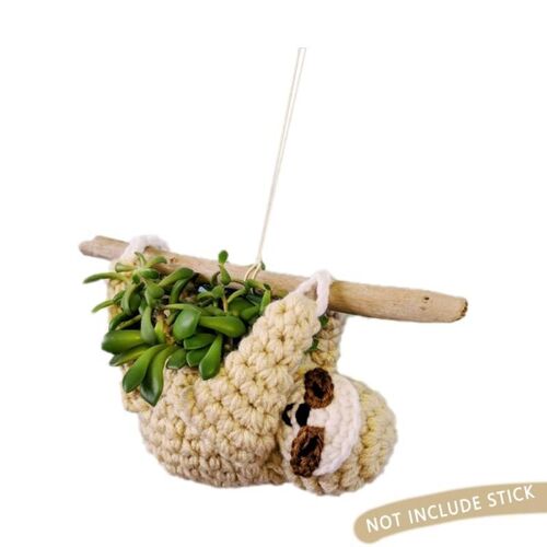 Pot De Fleur En Tissu Paresseux Fait À La Main, Jardinière Au Crochet, Décoration Créative Pour La Maison, Panier Suspendu Pour Plantes