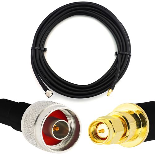 10m SMA mâle vers N mâle Câble coaxial - HF400 Flexible 50 Ohm Câble d'extension (équivalent LMR400 UF UltraFlex) - pour LTE CDMA GSM DCS 4G 5G 6G Mobile Signal Routeur Antenne
