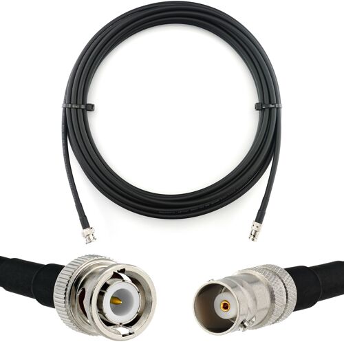 BNC mâle vers BNC femelle 15m câble coaxial - cable d'extension HF240 (LMR 240 équivalent) etanche - rallonge BNC pour Antenne CB Radio Amateur Sans fil Radio WIFI adaptateur UHF VHF