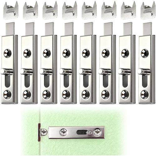 Verrou De Meuble En Acier,Fermeture De Porte | Modèle Ball | Dimensions 70 X 15 Mm,Receveur 9 Mm | Lot De 4 Pièces | Finition Nickelée | Pour Placard,Armoire De Salle De Bain,Cuisine,Garage