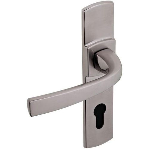 Set De Poignée De Porte Sur Petite Plaque Muze - Version Cle I Porte Cuisine/Salon,Entraxe 165 Mm - Système De Pose Facile - En Zamak Résistant - Finition Diamant Noir - Garantie 10 Ans